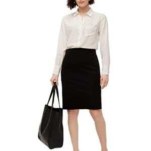 J. Crew Black Wool Knee Length A Line Skirt